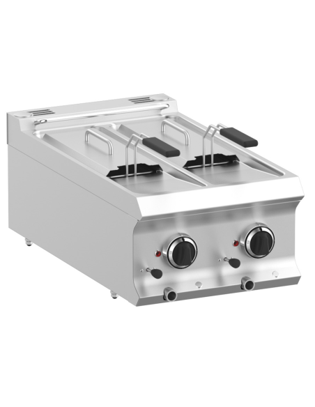Professional electric deep fryer with 2 tanks 6 + 6 liters - cm 40 x 73 x 25 h