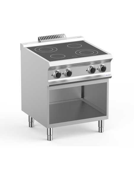 Professional glass-ceramic stove with 4 cooking zones - Power 2x kW 1.8 + 2x 2.5 kW - cm 70 x 73 x 85 h