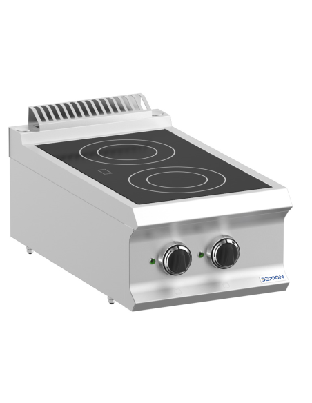 Professional glass-ceramic stove with 2 cooking zones - Power 1x kW 1.8 + 1x 2.5 kW - cm 40 x 73 x 25 h