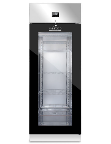 Vitrina para carne con puerta de cristal y perfiles negros - cm 75 x 85 x 208 h Vitrina para carne con puerta de cristal y perfiles negros - cm 75 x 85 x 208 h