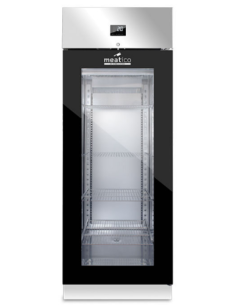 Meat display case with one glass door and black profiles - cm 75 x 85 x 208 h 2