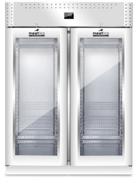 Vitrina para carne de acero con doble puerta de cristal - cm 150 x 85 x 208 h Vitrina para carne de acero con doble puerta de cristal - cm 150 x 85 x 208 h