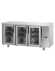 Refrigerated table - No right group - N.3 glass doors- cm...