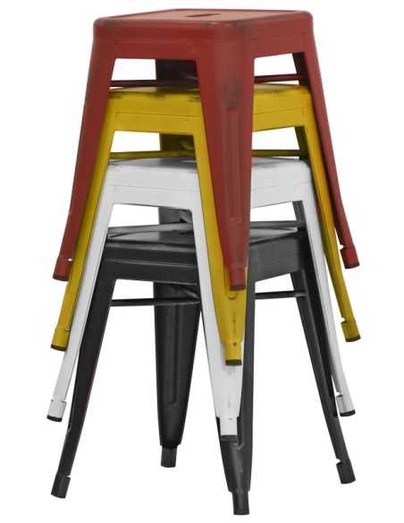 Taburetes - Metal pintado antiguo - cm 30 x 30 x 46 h