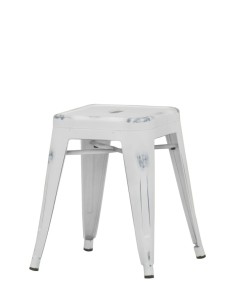 Stool - Antique painted metal - cm 30 x 30 x 46 h 2