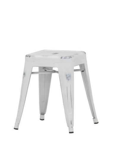 Stool - Antique painted metal - cm 30 x 30 x 46 h