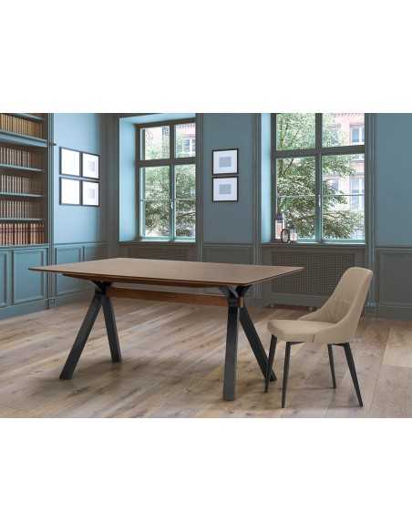 Tabla - Madera maciza - MDF veneered top - cm 160 x 90 x 75 h