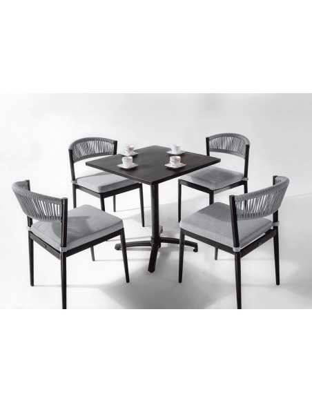 Silla - Aluminio pintado - Colchón repelente del agua - cm 43 x 44 x 77 h