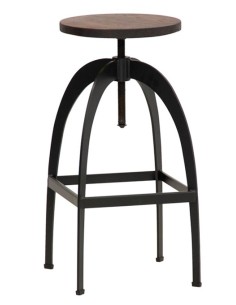 Stool - Painted metal - Adjustable wooden seat - cm 33 Ø... 2