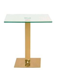 Table - Brass stainless steel - Tempered glass top -  cm...