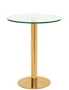 Table - Brass stainless steel - Tempered glass top - cm Ø...