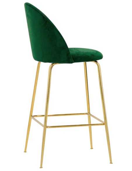 Taburete - Metal de latón - acolchado - revestimiento de terciopelo - cm 44 x 42 x 108 h