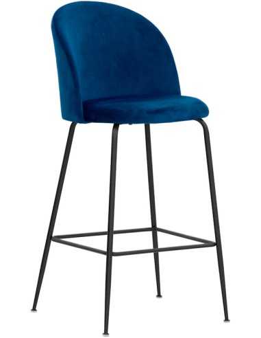 Stool - Painted metal - Padded - Velvet coating...