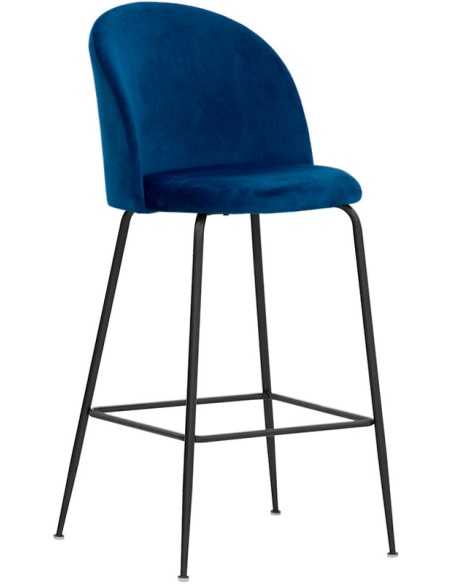 Stool - Painted metal - Padded - Velvet coating - cm 44 x 42 x 108 h
