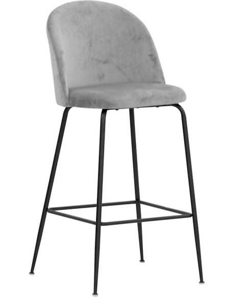 Sgabello - Metallo verniciato - Imbottita - Rivestimento in velluto - cm 44 x 42 x 108 h