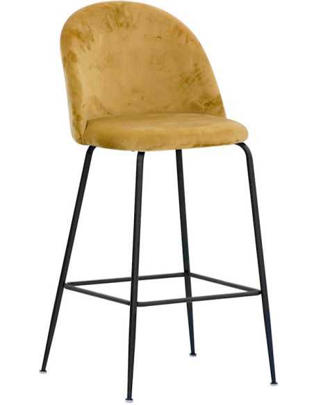 Stool - Painted metal - Padded - Velvet coating - cm 44 x 42 x 108 h