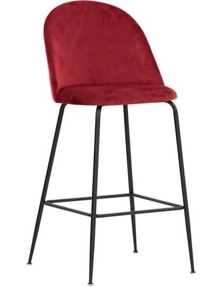 Sgabello - Metallo verniciato - Imbottita - Rivestimento in velluto - cm 44 x 42 x 98 h