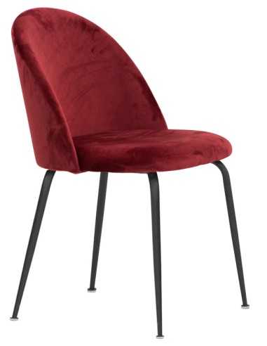 Chair - Painted metal - Padded - Velvet cover -...