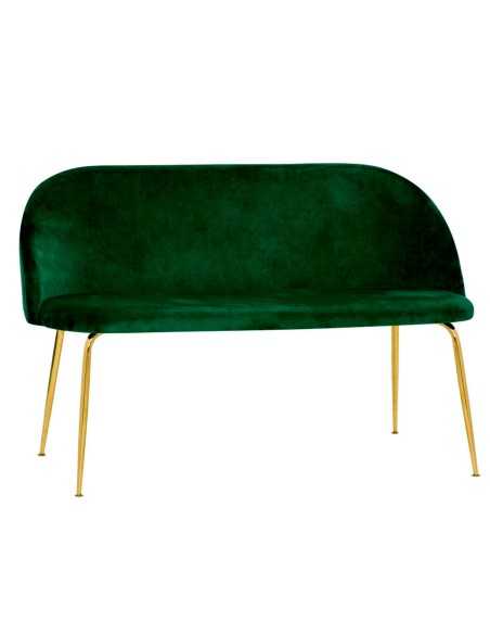 Panca - Metallo ottonato - Imbottita - Rivestimento in velluto - cm 110 x 43 x 77 h