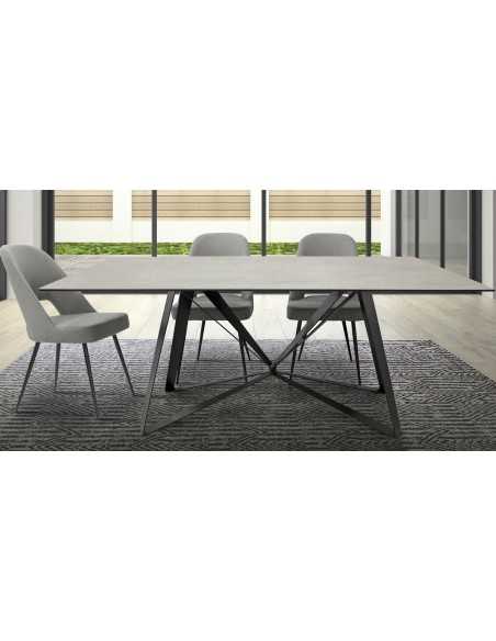 Table - Painted metal - Ceramic top - cm 200 x 110 x 75 h