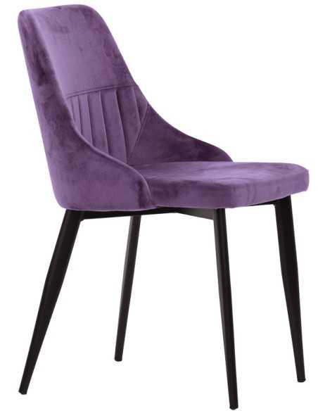 Silla - asiento tapizado y respaldo - cubierta de terciopelo - cm 43 x 46 x 81 h