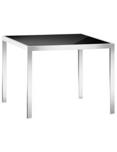 Table - Chrome metal - Tempered glass top - cm 60 x 60 x... 2