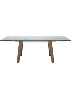 Mesa - Aluminio - patas de madera - Extensible parte... 2