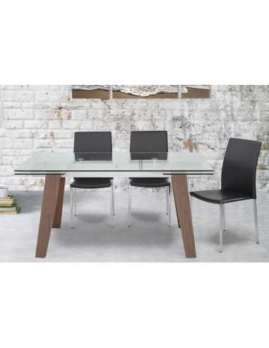 Table - Aluminium - Wooden legs - Extensible...