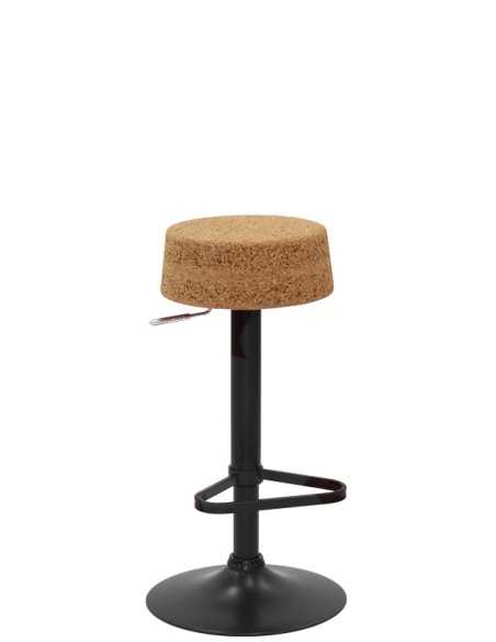 Stool - Painted metal - Cork seat - cm 29 Ø x 58/79 h