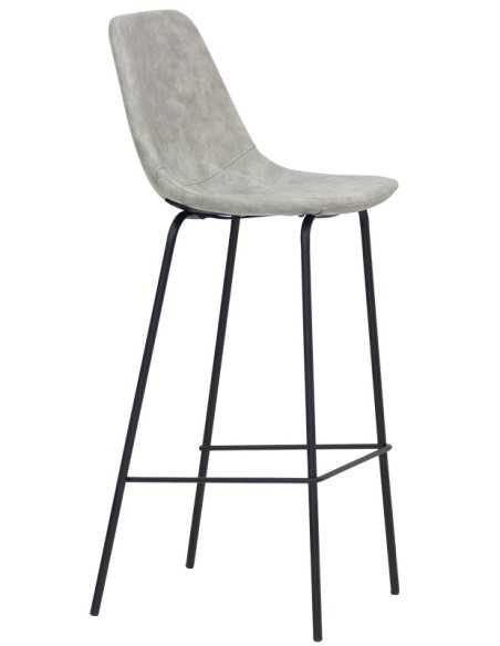 Taburete - Metal pintado - Concha de cuero acolchado - cm 40 x 36 x 105 h