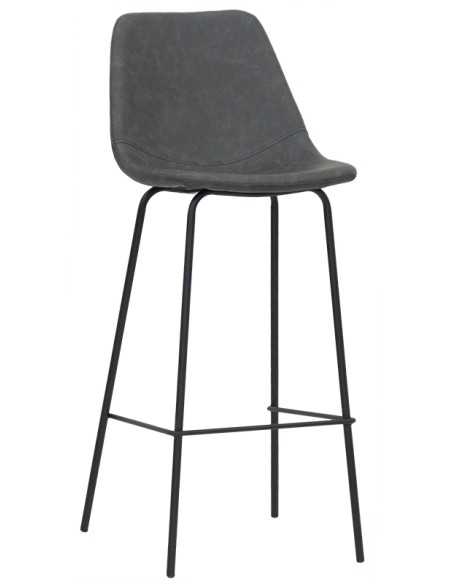 Stool - Painted metal - Leather padded shell - cm 40 x 36 x 105 h