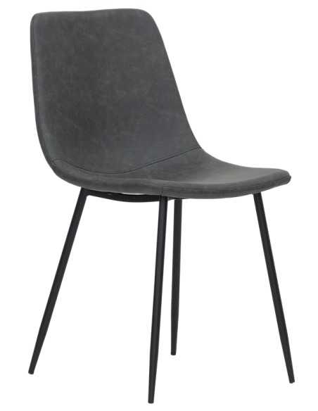 Chair - Painted metal - Ribbon in eco-leather - cm 40 x 40 x 81 h