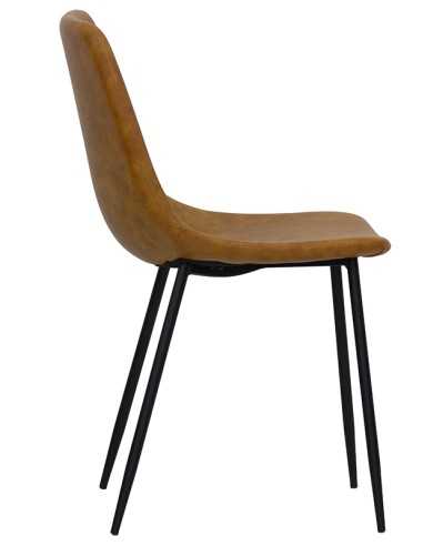 Chair - Painted metal - Ribbon in eco-leather -...