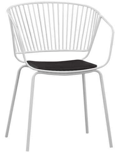 Chair - Painted metal - Eco-leather cushion -...