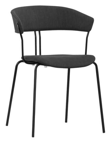 Sedia - Metallo verniciato - Tessuto - cm 41 x 43 x 77 h