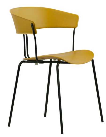 Sedia - ​Metallo verniciato - Polipropilene - cm 41 x 43 x 77 h