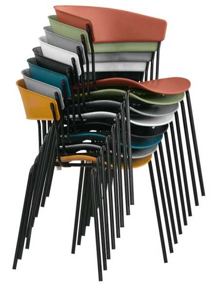Sedia - ​Metallo verniciato - Polipropilene - cm 41 x 43 x 77 h