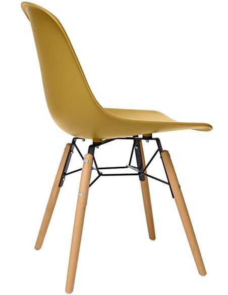 Sedia - Legno di faggio e metallo verniciato - Scocca in polipropilene - cm 44 x 42 x 43 h