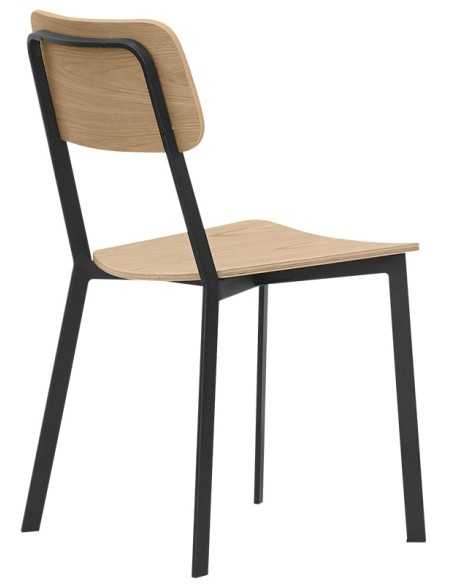 Sedia - Metallo verniciato - Legno multistrato - cm 44 x 42 x 83 h