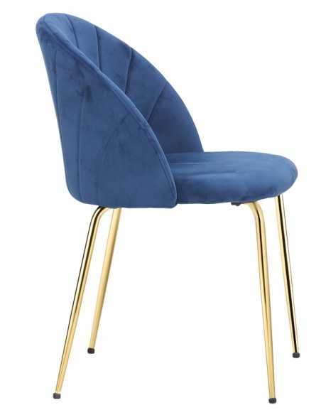 Silla - Brass Metal - Padded Back - cm 44 x 43 x 78 h