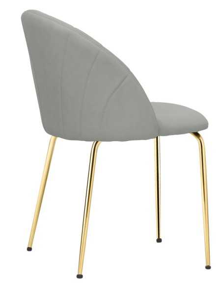 Chair - Brass Metal - Padded Back - cm 44 x 43 x 78 h