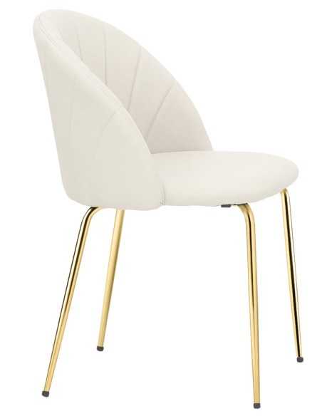Silla - Brass Metal - Padded Back - cm 44 x 43 x 78 h