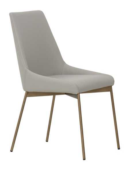 Chair - Metal satin brass - Seat and back padded - cm 45 x 45 x 86 h