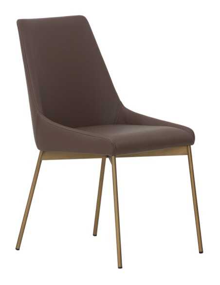 Chair - Metal satin brass - Seat and back padded - cm 45 x 45 x 86 h