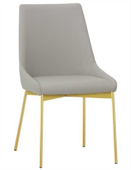 Chair - Metal satin brass - Seat and back padded - cm 45 x 45 x 86 h