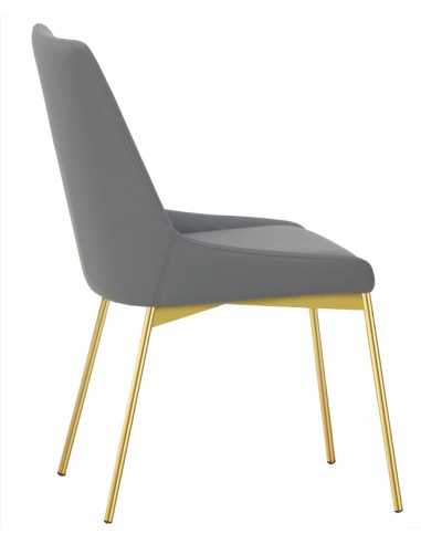 Chair - Metal satin brass - Seat and back...
