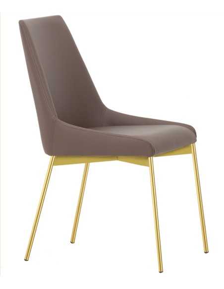 Chair - Metal satin brass - Seat and back padded - cm 45 x 45 x 86 h