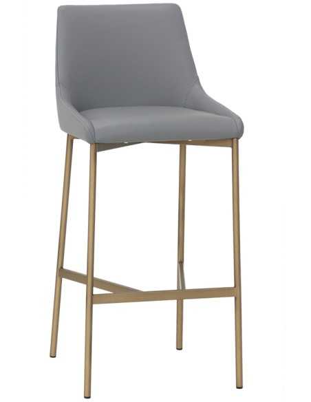 Taburete de metal - Asiento y trasero acolchado - cm 40 x 40 x 102 h