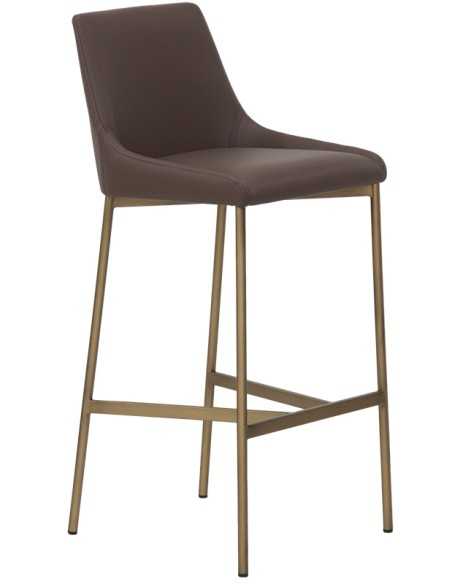 Taburete de metal - Asiento y trasero acolchado - cm 40 x 40 x 102 h