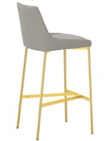Taburete de metal - Asiento y trasero acolchado - cm 40 x 40 x 102 h